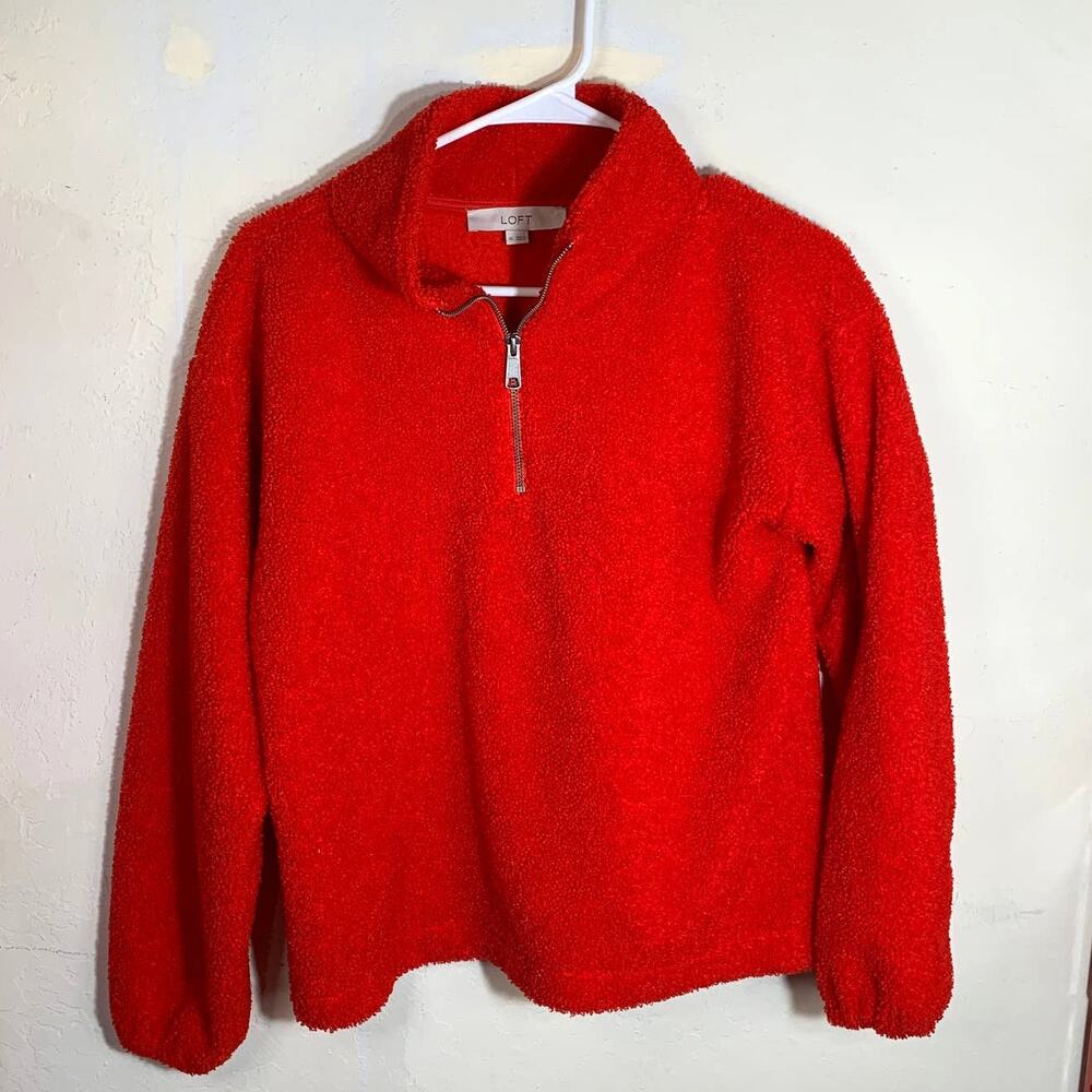 LOFT Women's Long Sleeve Pull Over Red Top Size XS